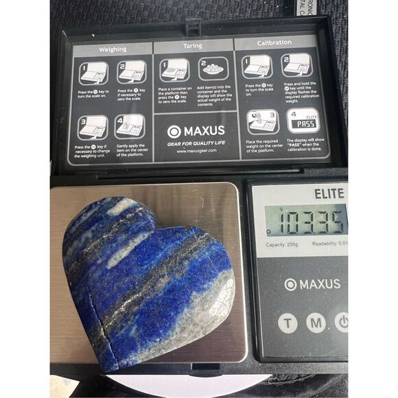 Lapis Lazuli Crystal Heart Carving (#2) - Picture 13 of 14